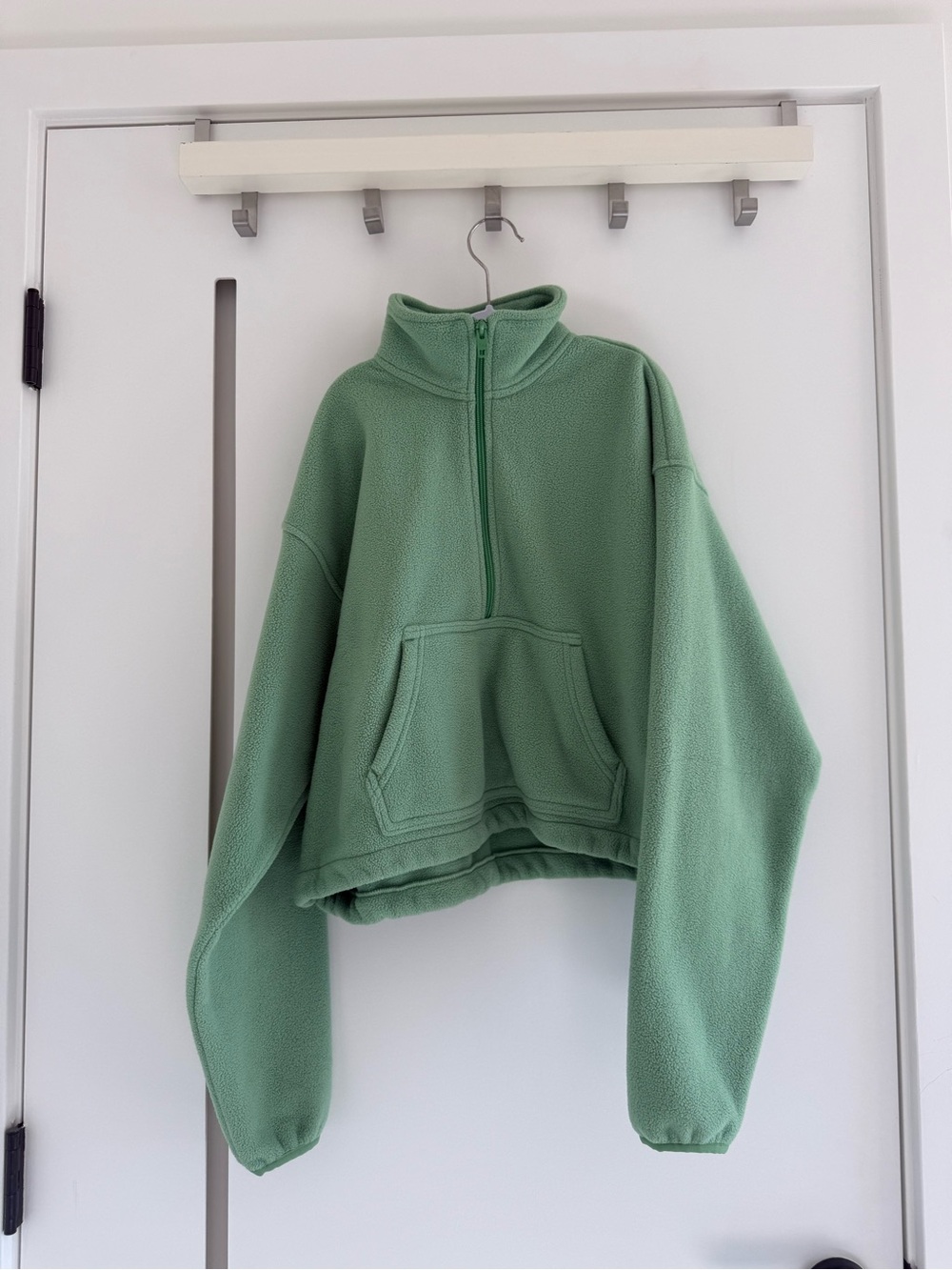 TNA Mint Green Fleece Half-Zip Pullover